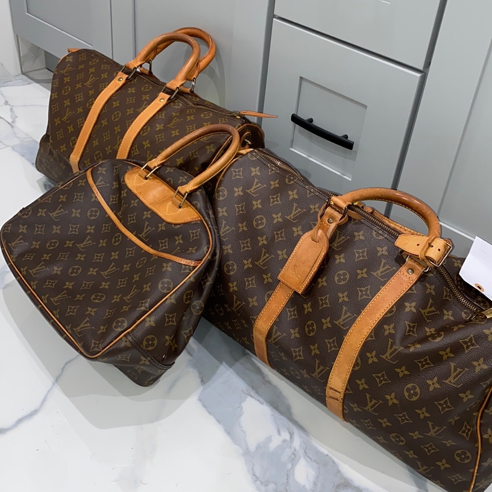 Bundle lot of 3 authentic Louis Vuitton bags Keepall 45 Keepall 50 and Deauville - Picture 1 of 12
